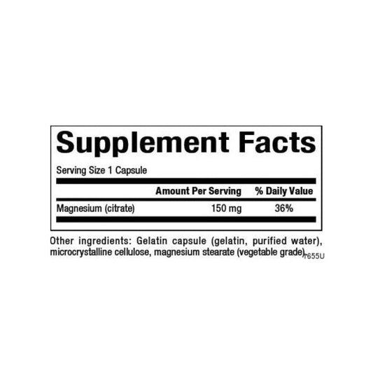 Citrato de Magnesio 150 mg 90 cap, Natural Factors