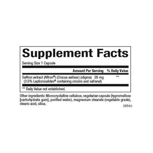 Stress-Relax® Affron® Extracto de Azafrán 28 mg 30 vcap, Natural Factors