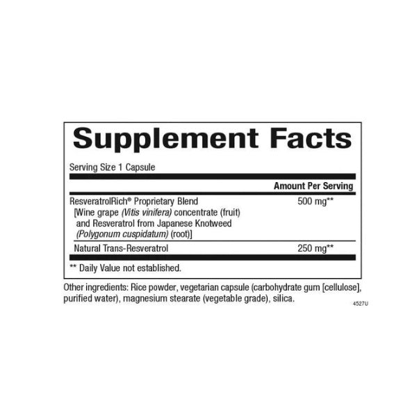 ResveratrolRich® Super Resistencia 500 mg 60 vcap, Natural Factors