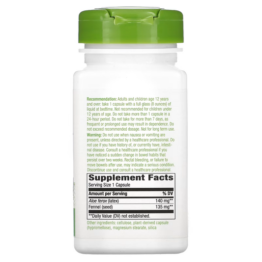 Aloe - Látex con Hinojo - 140mg - 100 Cápsulas Veganas