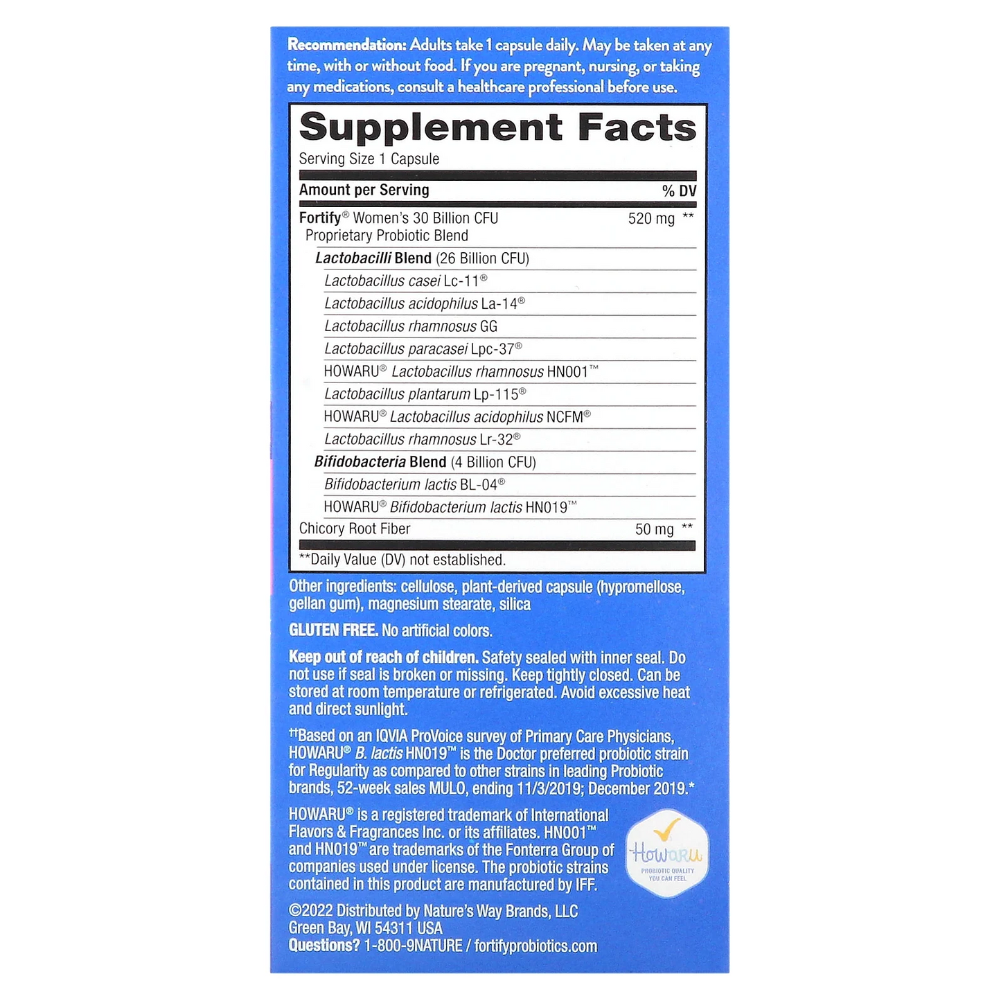 OFERTA 25% Fortify® 30 Billion Probiotico Diario para Mujeres (30 caps), Nature's Way