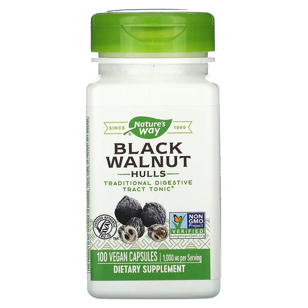 Nuez Negra - Cáscara - 1,000mg - 100 Cápsulas Veganas