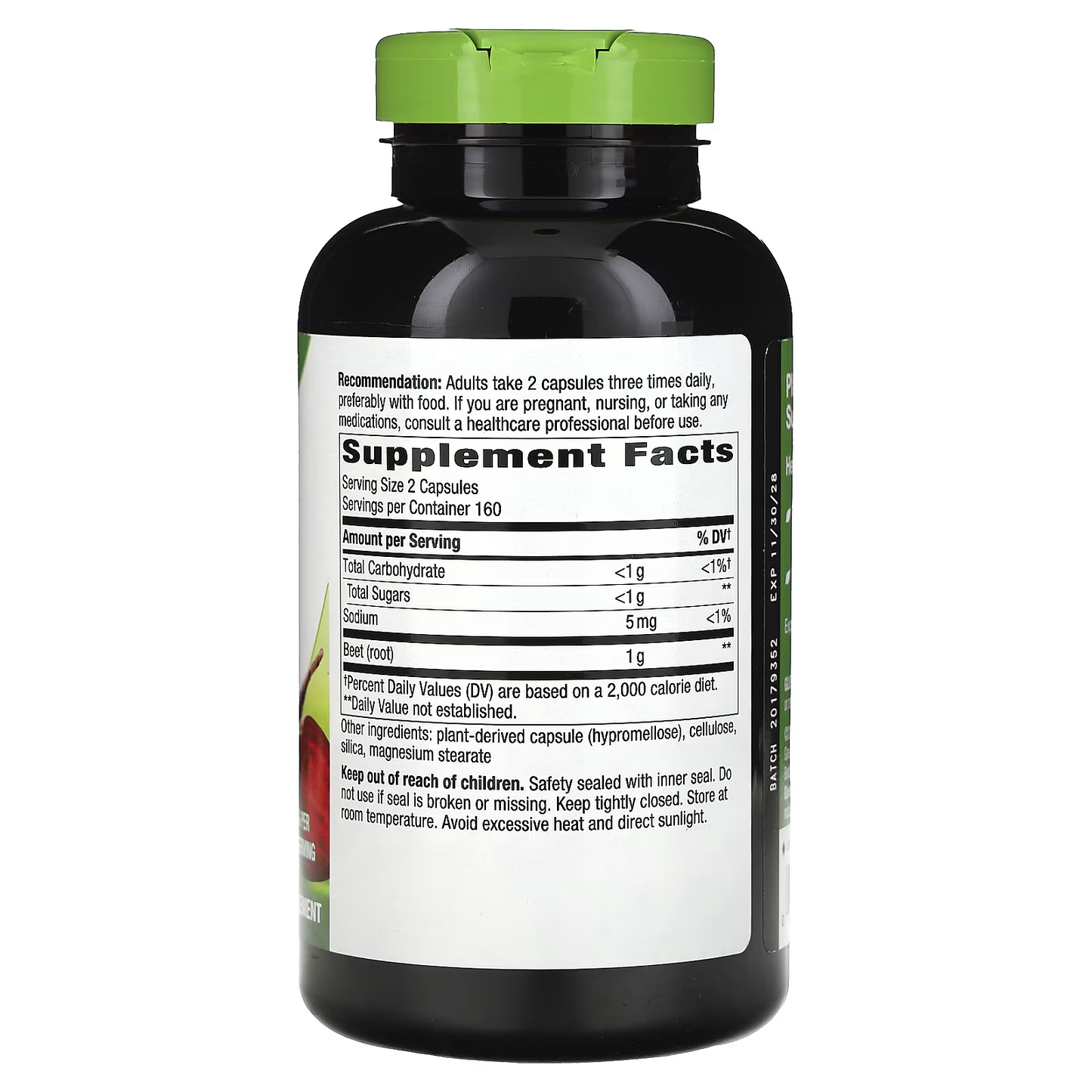 Betabel - Raíz - 1,000mg - 320 Cápsulas Veganas