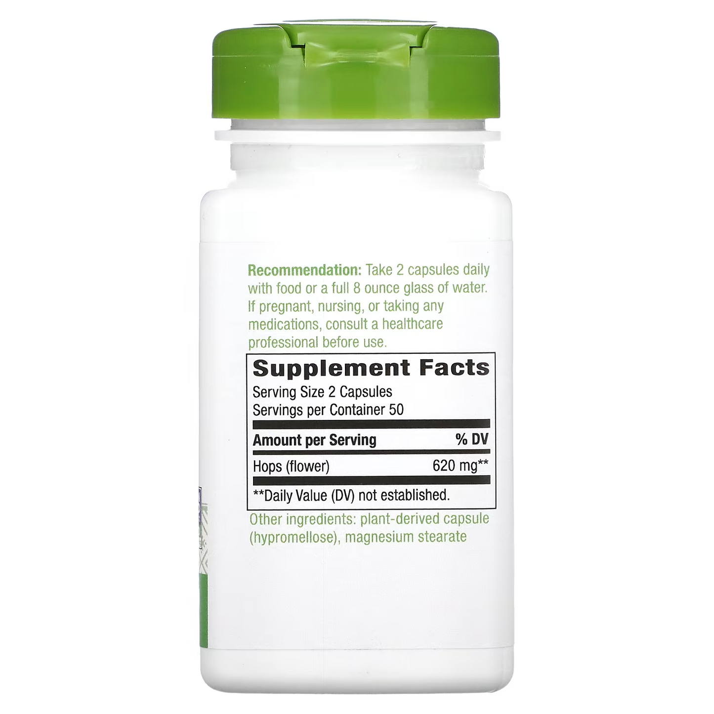 Lúpulo - Flores - 620mg - 100 Cápsulas Veganas