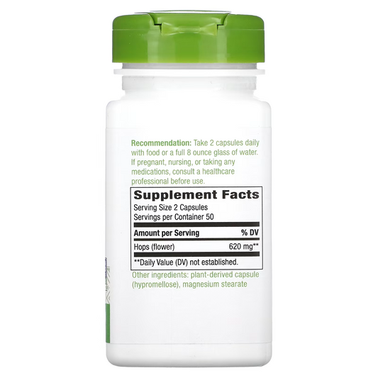 Lúpulo - Flores - 620mg - 100 Cápsulas Veganas