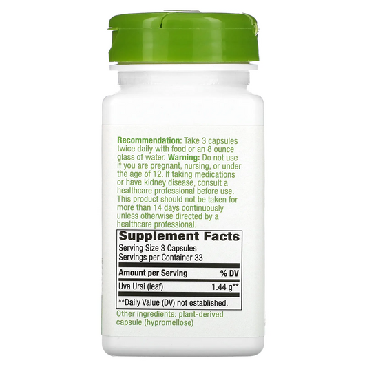 Uva Ursi - Hojas - 1,110mg - 100 Cápsulas Veganas