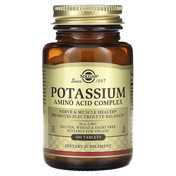 Potasio - Complejo de Aminoácidos y Glicinato de Potasio - 100 Tabletas