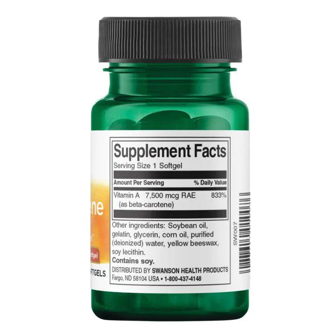 OFERTA 20% Betacaroteno Vitamina A 25000 IU (100 softgels) , Swanson