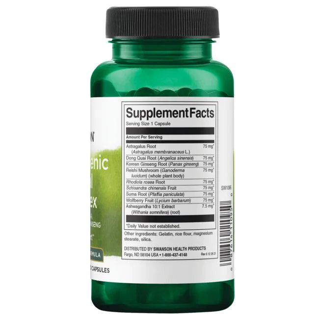 Swanson Premium - Adaptogeno Complejo de gingseng,Rhodiola,Ashwagandha 60caps