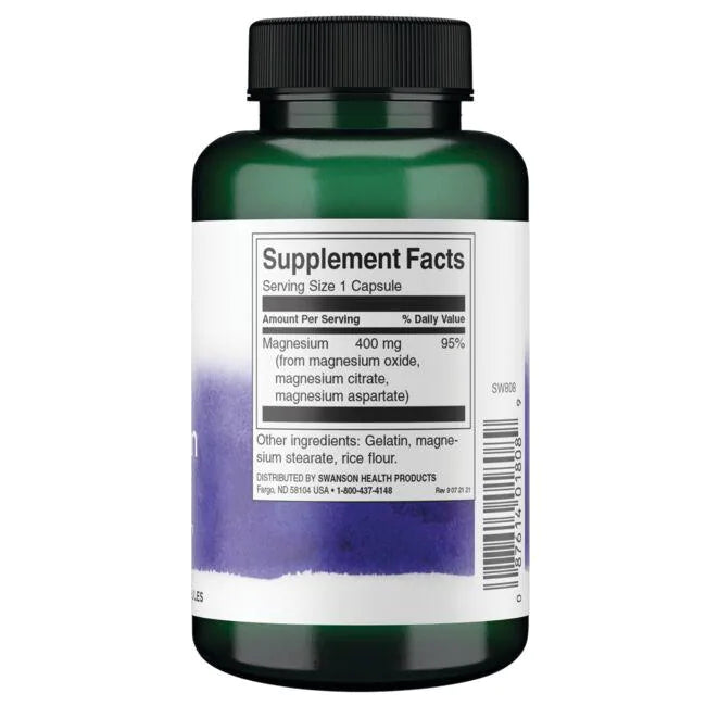 Complejo Triple de Magnesio 400mg (100 caps) / Triple Magnesium Complex 400mg (100 caps)