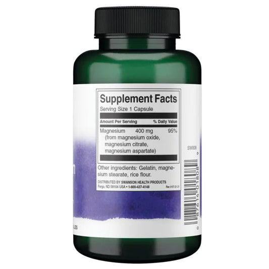 Complejo Triple de Magnesio 400mg (100 caps) / Triple Magnesium Complex 400mg (100 caps)