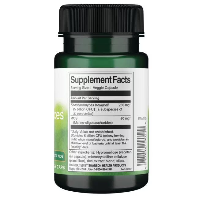 Probióticos Swanson - Saccharomyces Boulardii 30caps de origen vegetal