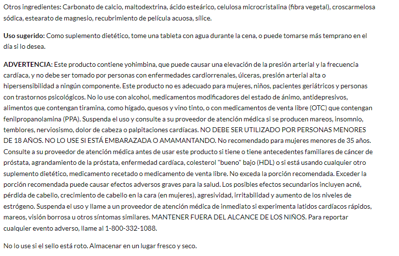 DHEA supremo para intimidad (45 tabs) / Suprime DHEA complex (45 tabs)