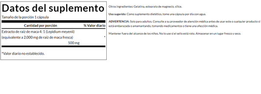 MACA 500 mg (60 caps)