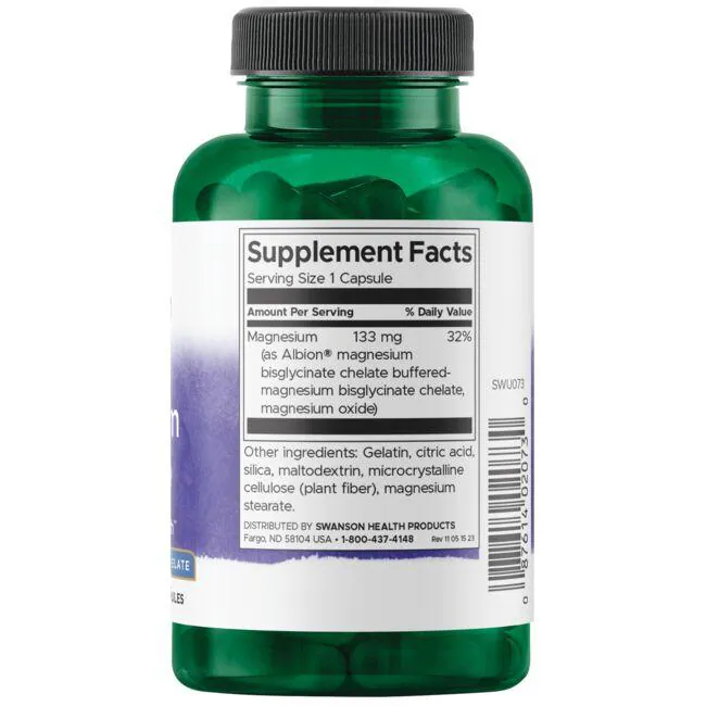 Glicinato de Magnesio de Albion 133 mg (90 caps) / Albion Magnesium Glycinate 133mg
