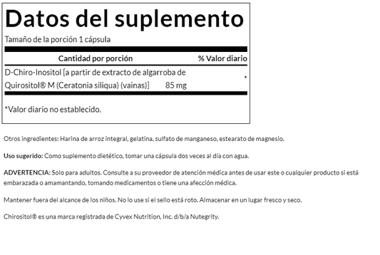 Quirositol D-Chiro-Inositol 85mg (60 caps) / Chirositol D-Chiro-Inositol 85mg (60 caps)