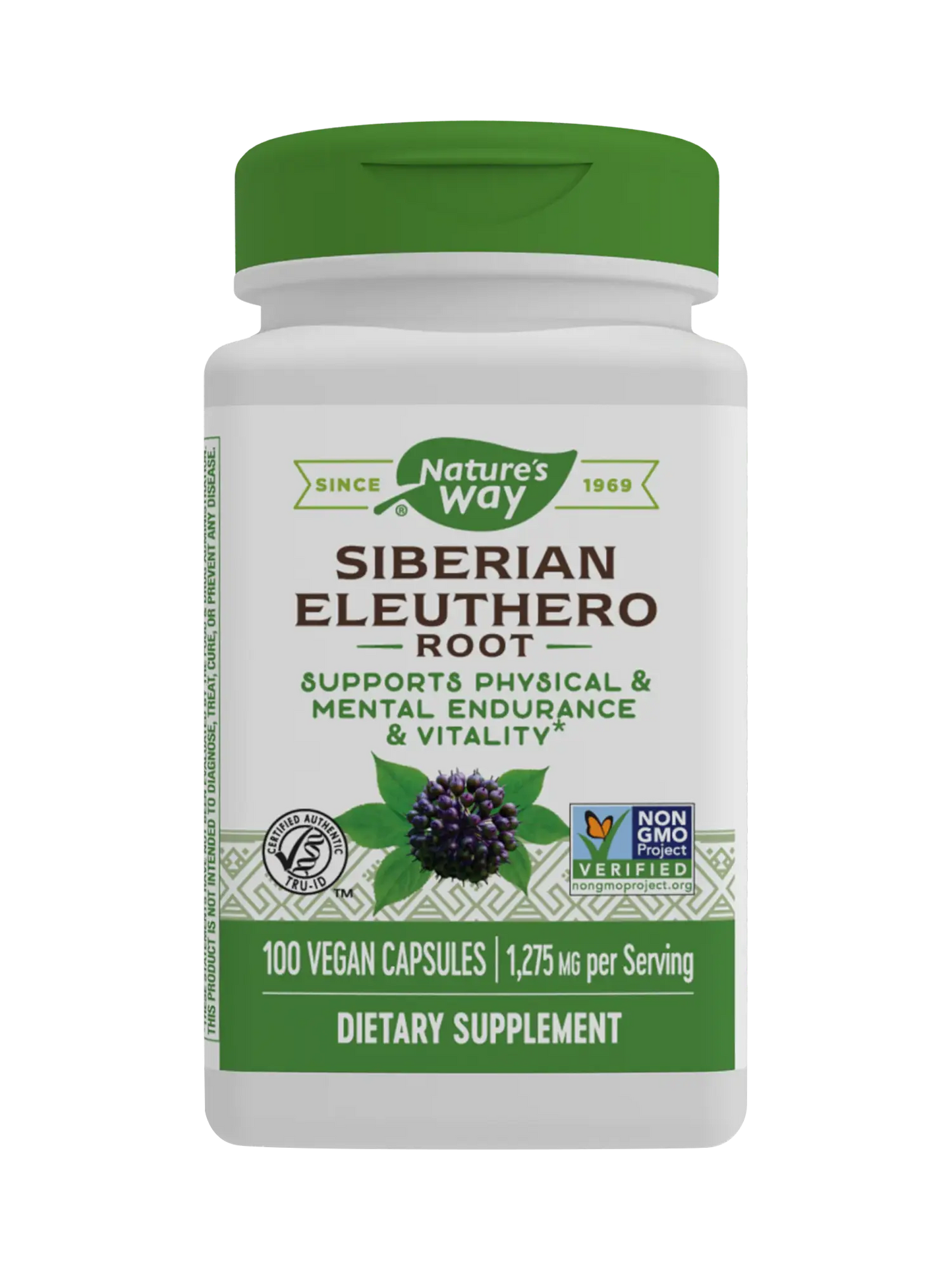 Eleutero Siberiano - Raíz - 1,275mg - 100 Cápsulas Veganas
