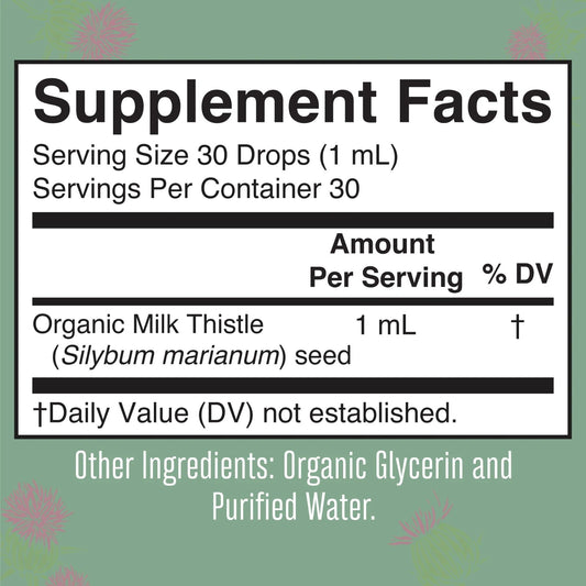 Gotas de cardo mariano orgánico (30ml) / Milk Thistle Drops, Org, (1oz)