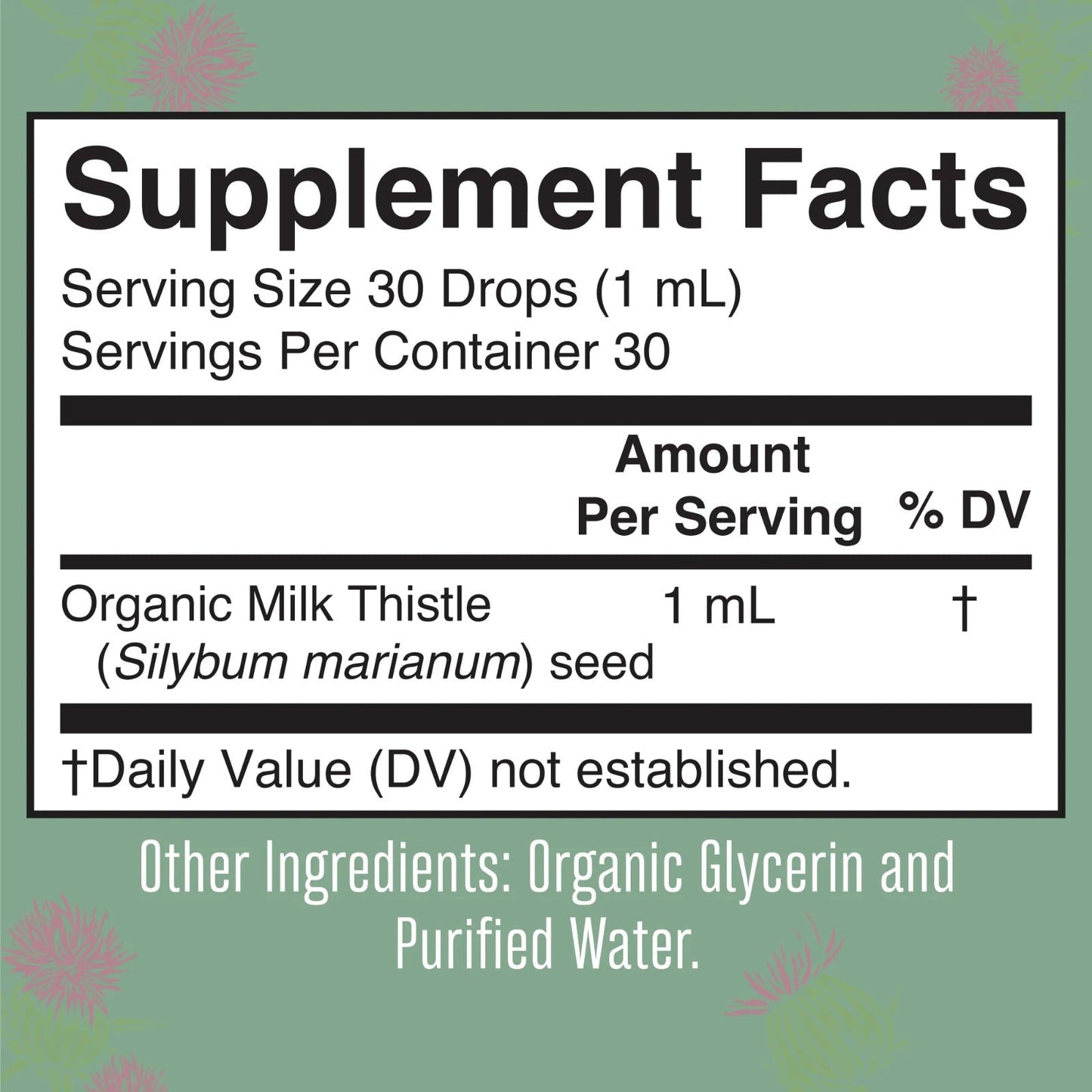 Gotas de cardo mariano orgánico (30ml) / Milk Thistle Drops, Org, (1oz)