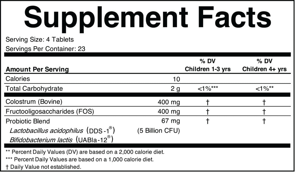 ChildBiotics Probióticos con Calostro (92 tabs masticables) / ChildBiotics probiotics with colostrum (92 chewable tabs)