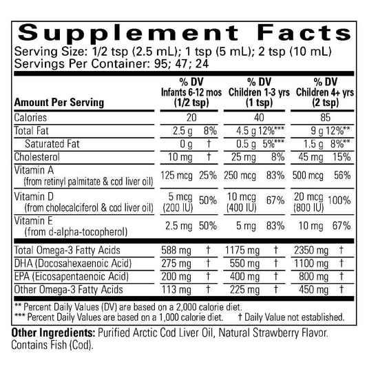 Aceite de hígado de bacalao (237ml) / Pure Arctic Cod Liver Oil (8oz)