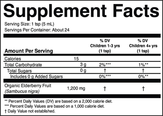 Saúco Líquido Orgánico (118 ml) / Liquid Elderberry (4oz)