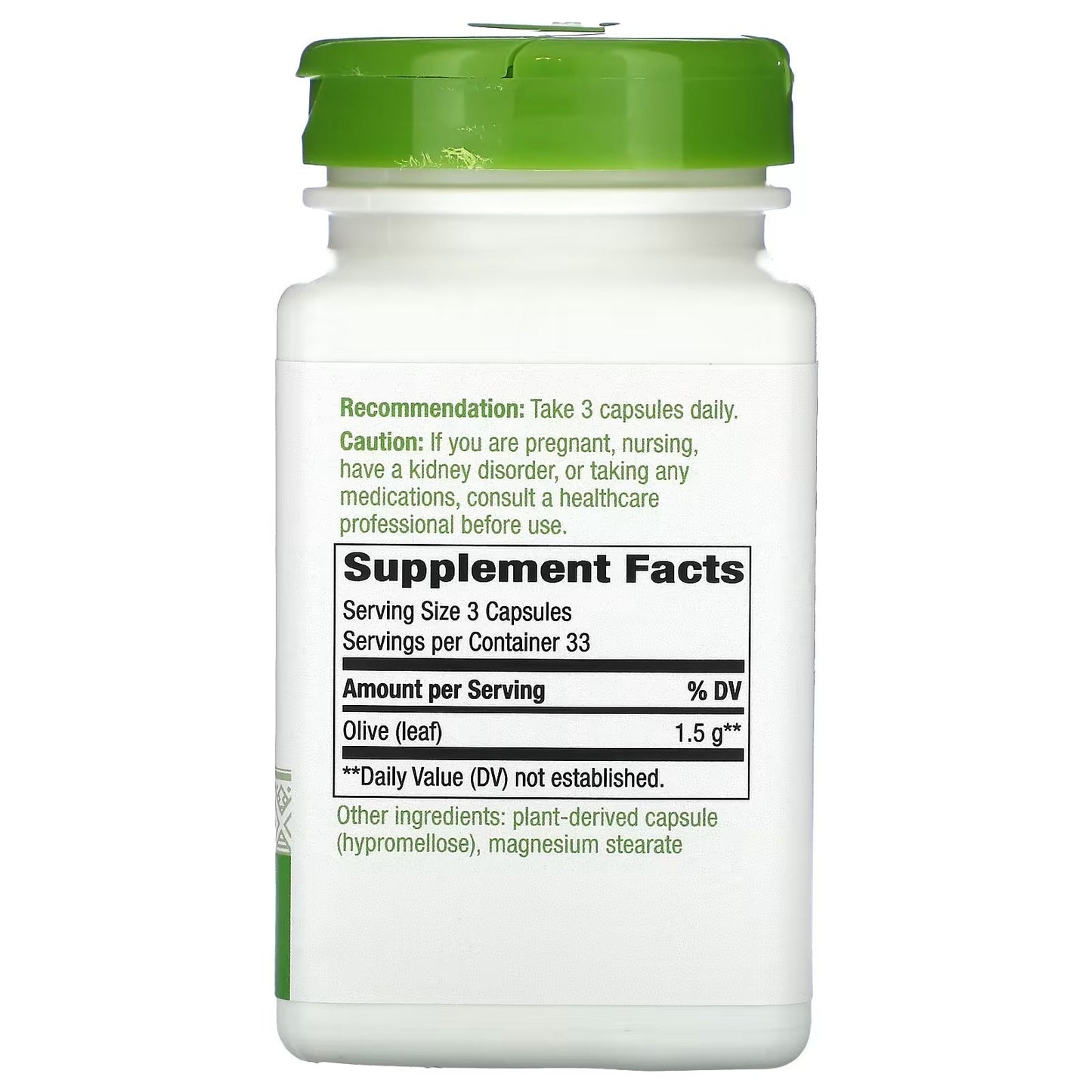 Olivo - Hoja - 1,500mg - 100 Cápsulas Veganas