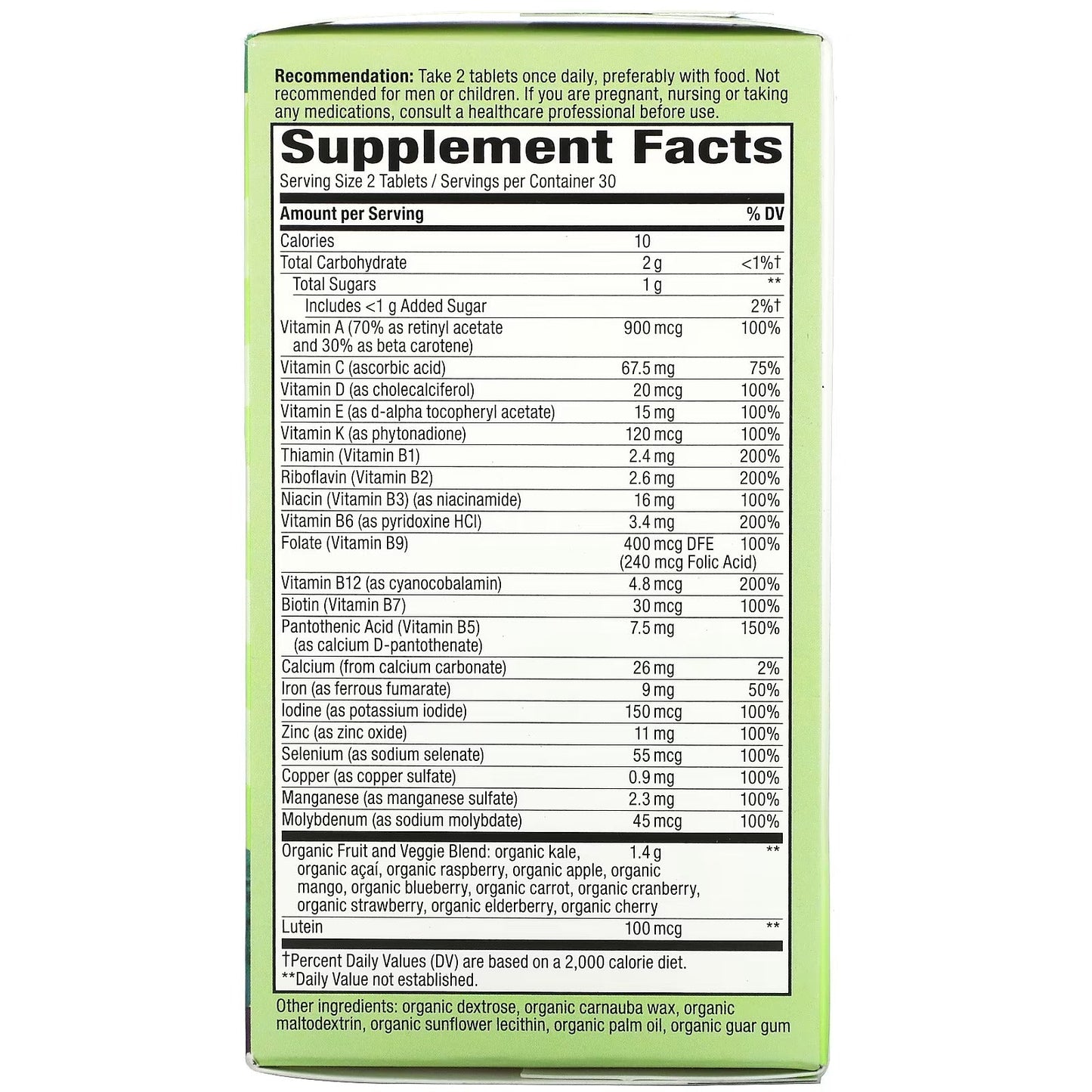 Alive!® Garden Goodness™ MultivitamInico Para Mujeres (60 tabs), Nature's Way