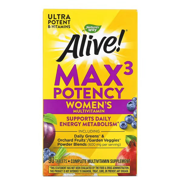 Alive!® Max3 Potency Multivitaminico Para Mujeres (90 tabs), Nature's Way