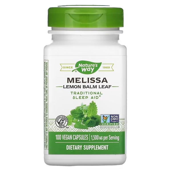 Melissa - Hoja de Bálsamo de Limón - 1,500mg - 100 Cápsulas Veganas
