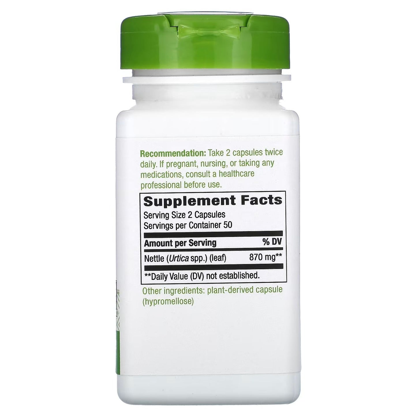 Ortiga - Hoja - 870mg - 100 Cápsulas Veganas