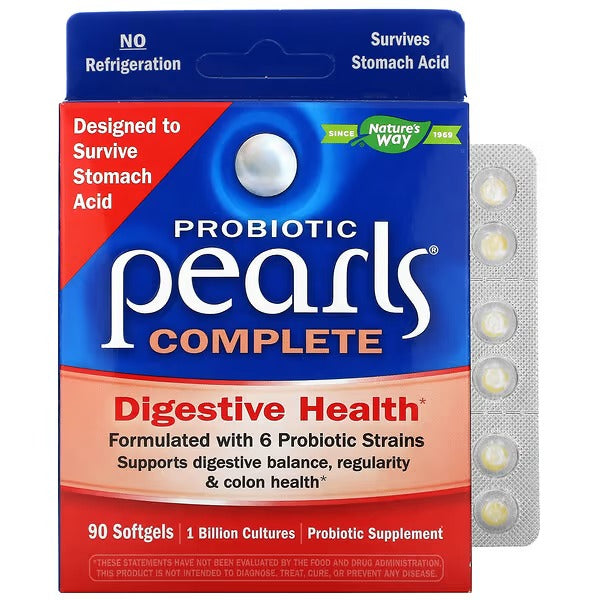 Probiótico Pearls® Complete - Salud Digestiva - Mil Millones de Cultivos - 30 Cápsulas Blandas