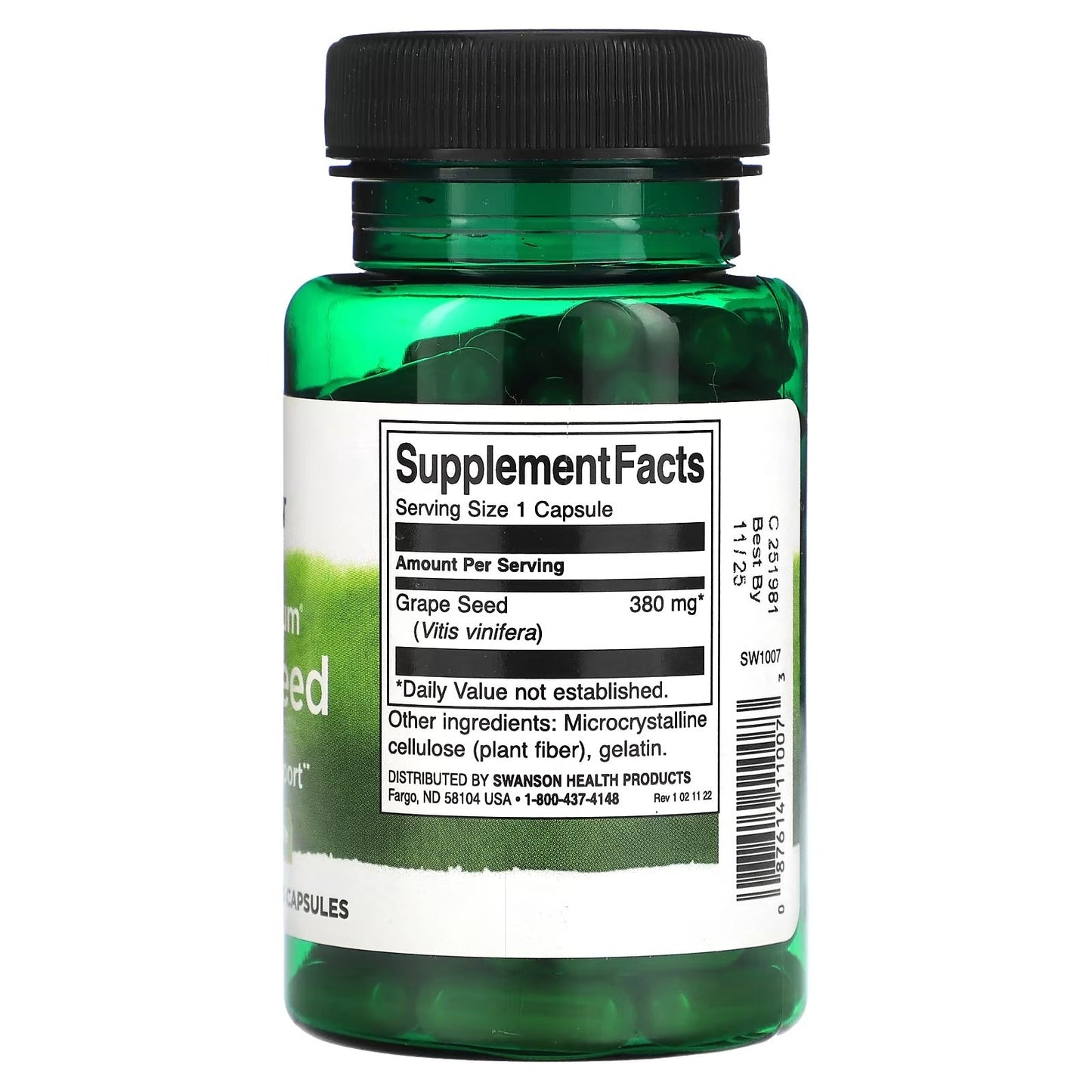 Semilla de uva de espectro completo 380 mg (100 caps) / Full spectrum grape seed 380 mg (100 caps)