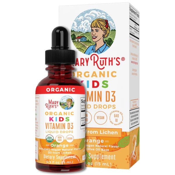 Gotas líquidas orgánicas de vitamina D3 para niños / Kids Vitamin d3 Drops, Orang, org, 0.5 oz