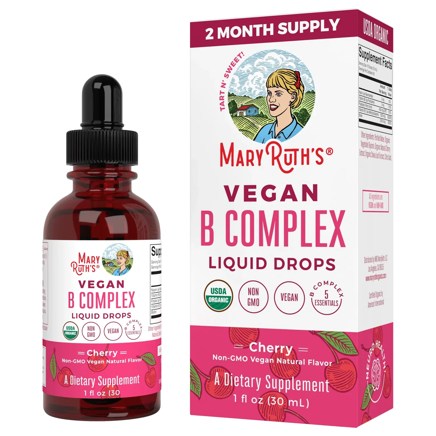 Gotas de complejo B (30ml) / B Complex Drops, Cherry, Org, (1oz)
