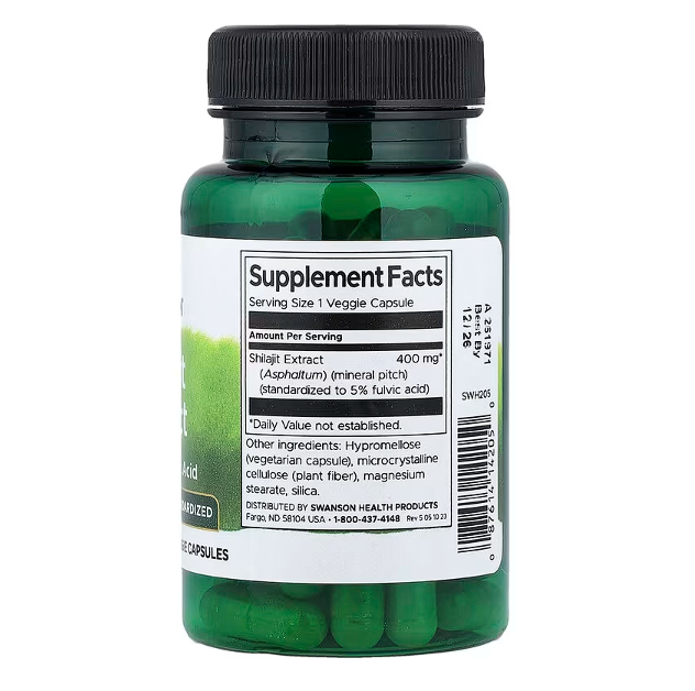 Extracto de shilajit 400 mg 60 capsulas vegetales/Standardized