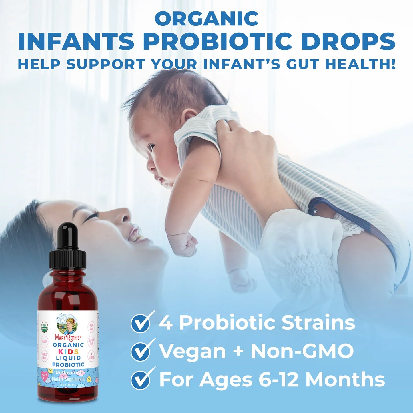 CC Probiotico Organico para Bebes, Liquido (1 fl oz/30ml), Mary Ruth´s