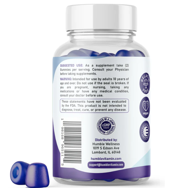 OFERTA 25% Ashwagandha + Melatonina 10 mg, Sleep Support (60 gomitas), Humble