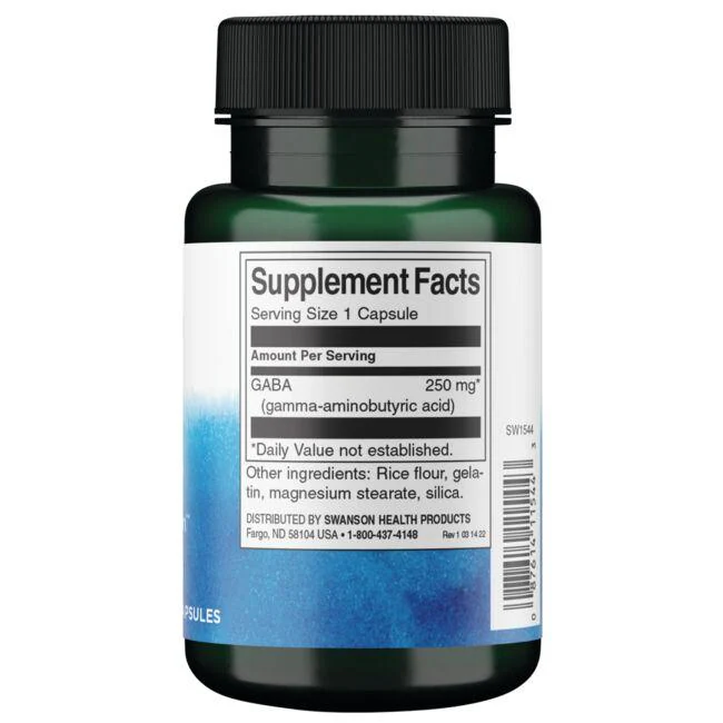 Swanson Premium Ácido gamma aminobutírico GABA 250mg 60 caps