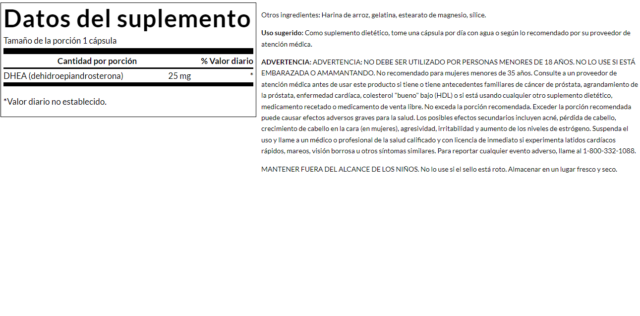 DHEA 25mg (120 caps)