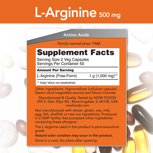 L- Arginina 500 mg (100 VegCaps) / L-Arginine 500 mg