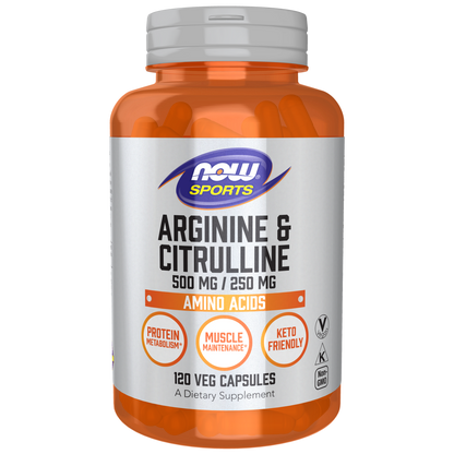 Arginina y Citrulina 500 mg / 250 mg /Arginine & Citrulline 500 mg / 250 mg (120 VCAPS)