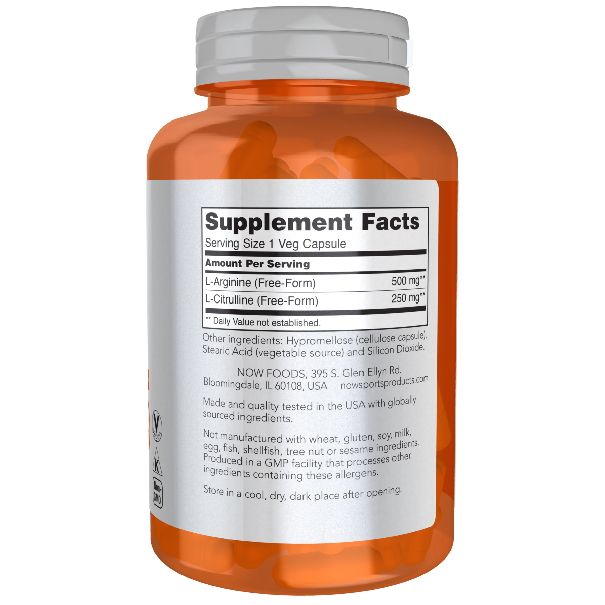 Arginina y Citrulina 500 mg / 250 mg /Arginine & Citrulline 500 mg / 250 mg (120 VCAPS)