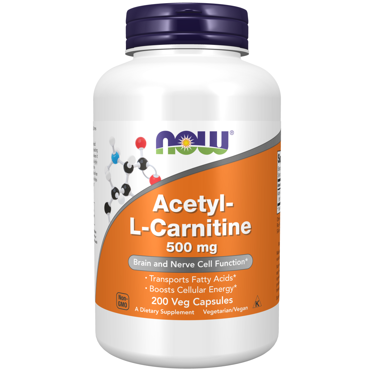 Acetil-L-Carnitina 500 mg 200 Cápsulas Vegetales
