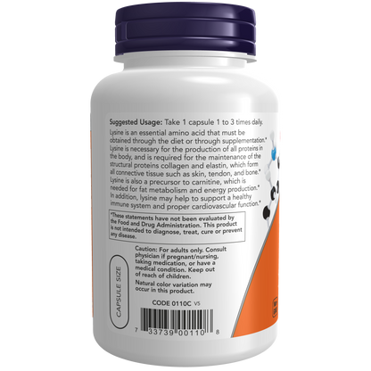 L-Lisina 500 mg 100 VEG CAPS / L-Lysine 500 mg