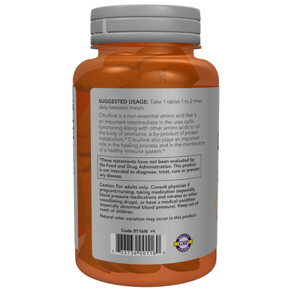 L-citrulina, tabletas extra fuertes 1200 mg / L-citrulline 1200 mg (120 tabs) NOW