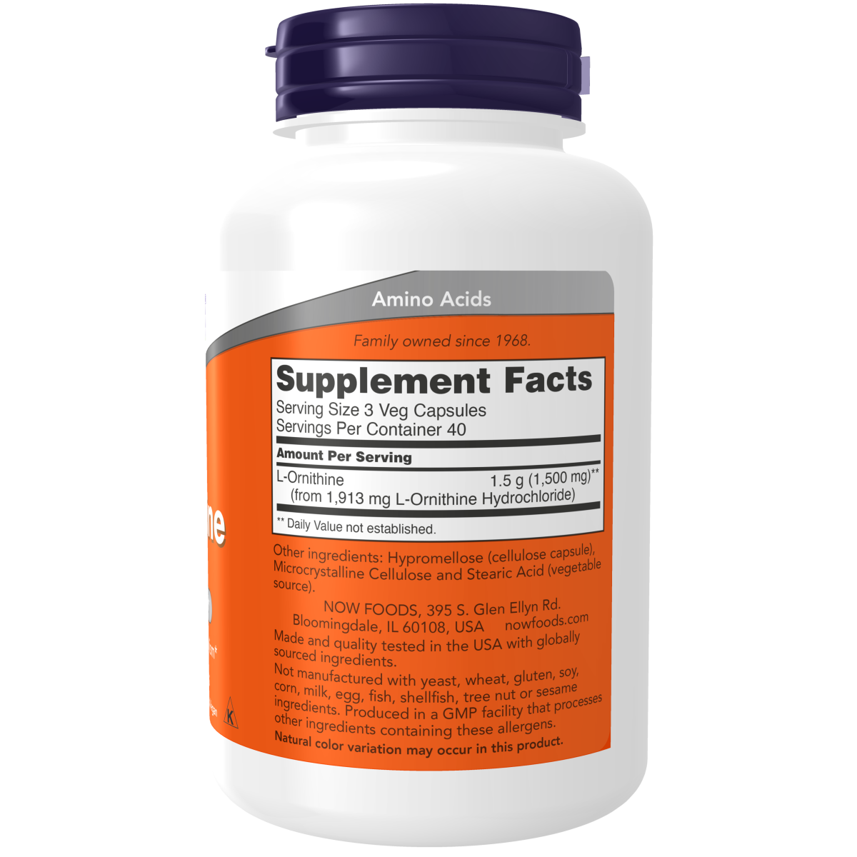 L-Ornitina 500 mg (120  Veg Caps) /L-Ornithine 500 mg