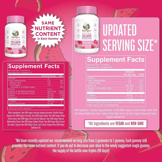 Gomitas potenciadoras de colágeno/ Collagen Boosting Gummies, Watermelon, 90 ct