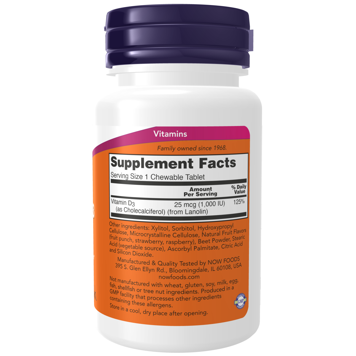 Vitamin D-3 1000 IU (180 Masticables)/ Chewables