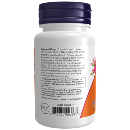 Vitamin D-3 1000 IU (180 Masticables)/ Chewables